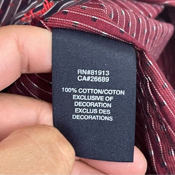 ROBERT GRAHAM sz L long sleeve stripes button down shirt cuffed print - Picture 8 of 9